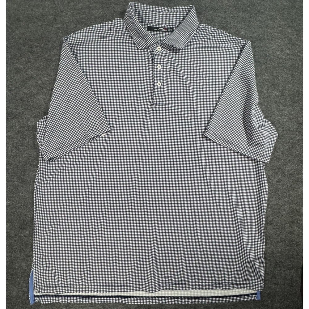 RLX Polo Ralph Lauren Golf Polo Shirt Men's  White Blue Stripe Short Sleeve XXL